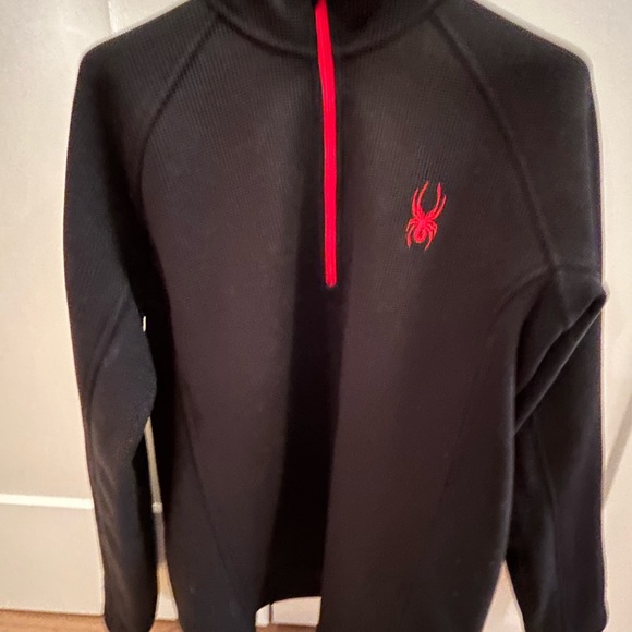 Spyder black thermal fleece lined half zip. - Picture 2 of 4